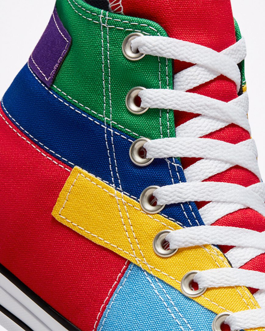 Zapatillas Altas Converse Chuck Taylor All Star Patchwork Hombre Rojas Azules | PE 82W740